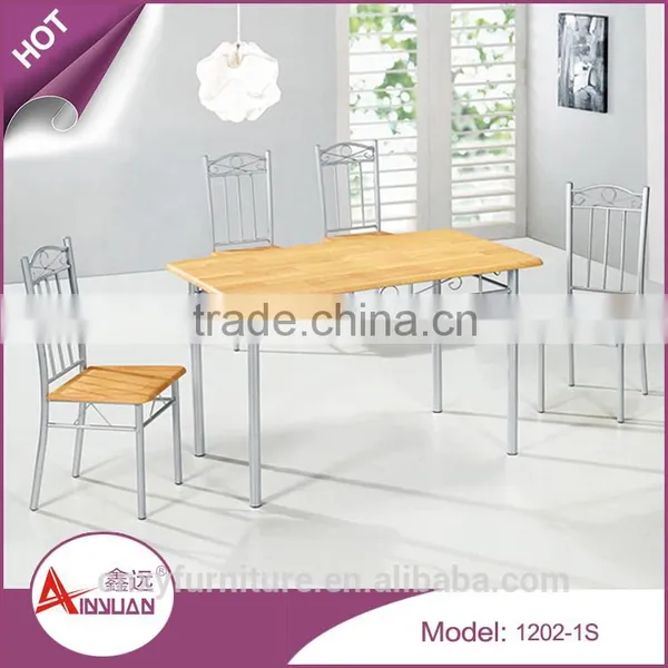 F1243 Wrought Iron Compact Antique Dinner Table Modern Dining Room Furniture Dining Table Set photo-5