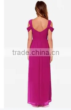Women's Cute Purple V-Neck Dress photo-3