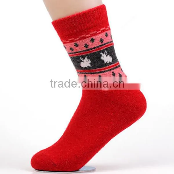 Women Custom Design Knitted Angora Wool Socks for Winter