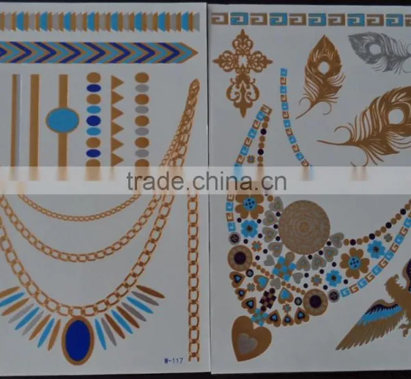 New OEM Custom Arabic Tattoo Flash /metallic Temporary Tattoo photo-4