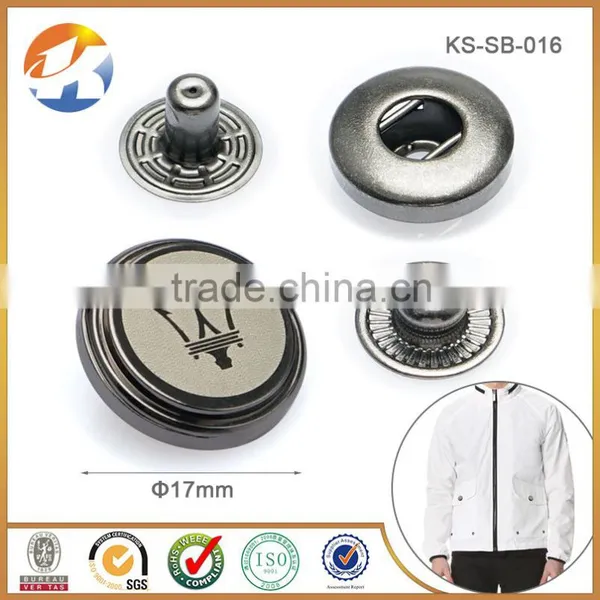 Fashion Laser Logo Gunmetal Metal Snap Button