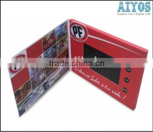 Paper Card + TFT Screen + USB Port + Lithium Battery Material 4.3 Inch Lcd Brochure Video Greeting Card