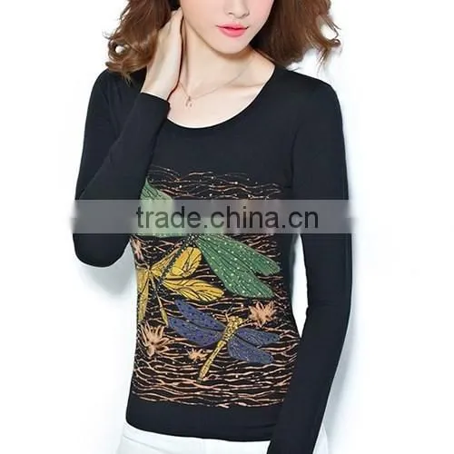 The New T-shirt With Long Sleeves in the Spring and Autumn Render Unlined Upper Garment of Long Sleeve t Shirt Women photo-2