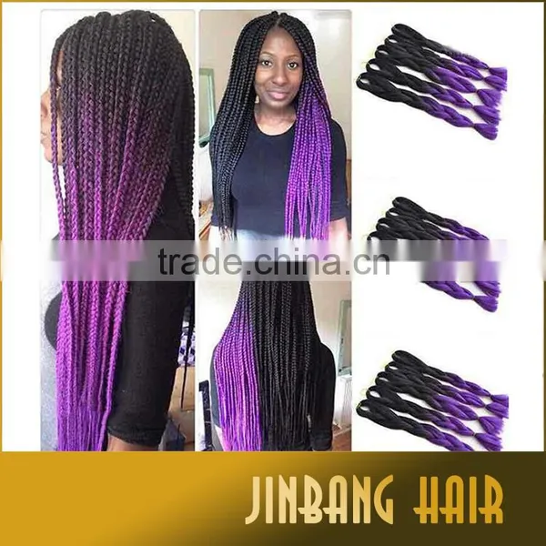 2016 Hot Selling Ombre Jumbo Braiding Straight Hair Synthetic Afro Kinky Braids Hair Box Braid Extensions photo-2