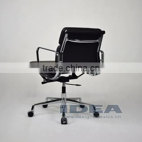 Replica Charles Low Back Desk Chair- Black Color Genuine Leather photo-4