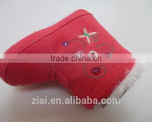Wholesale Soft Dot Sole Cordury Baby Fabric Shoes Breathable Winter Fur Baby Girl Boots photo-3
