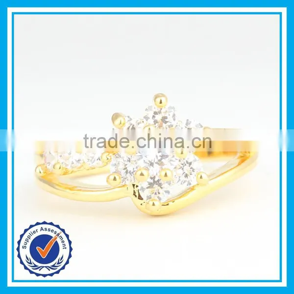 Factory Cheap Wholesale Wedding Crystal Gold Ring Design for Couples photo-2