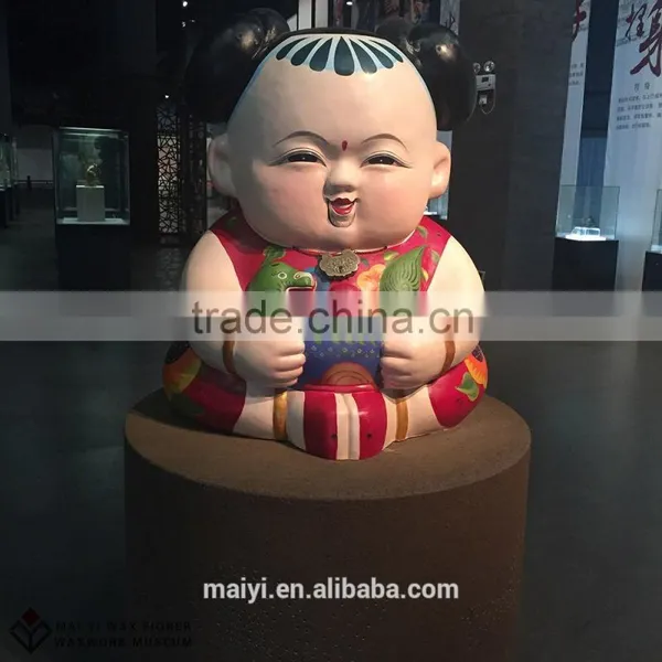 Chinese Folk Culture Art Silicone Sculpture of Clay Doll