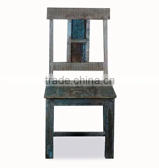 OLD AGE RECLAIMED WOOD DINING CHAIR , RECYCLE WOOD RETRO DINING CHAIR photo-2