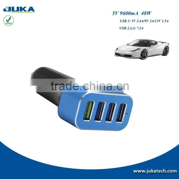 Portable Electric 4 Port Usb Car Charger for Iphone Ipad and Android Phone photo-2