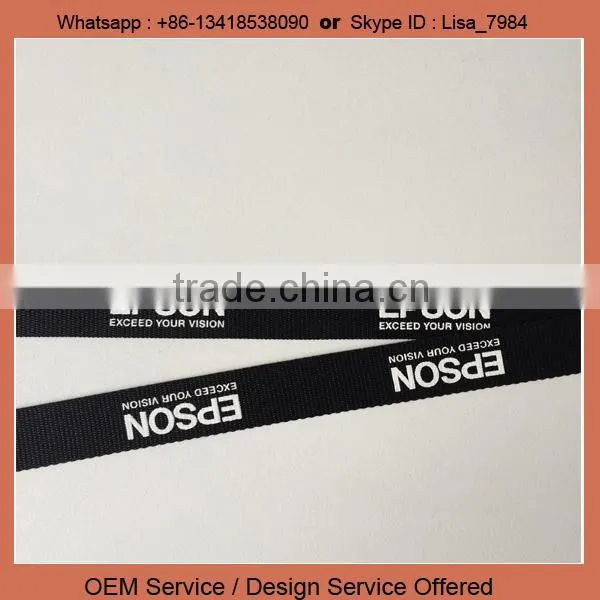 Custom Logo Cheap Satin Polyester Heat Transfer Printed Lanyard Black Lanyard photo-2