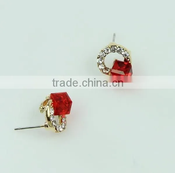 Crystal Fashional Hot Sale Beautiful Decorative Red Earring Wholesale J0701F01 photo-4