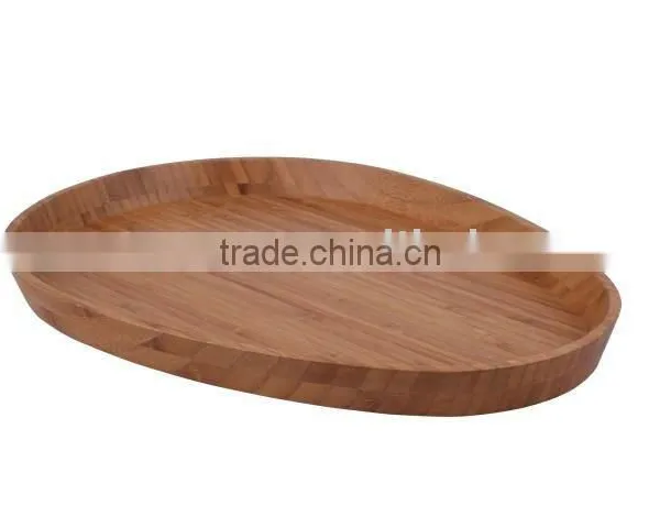 Custom Oval Shape Bamboo Serving Tray for Tea Coffee and Food for Home Restaurant and Bar