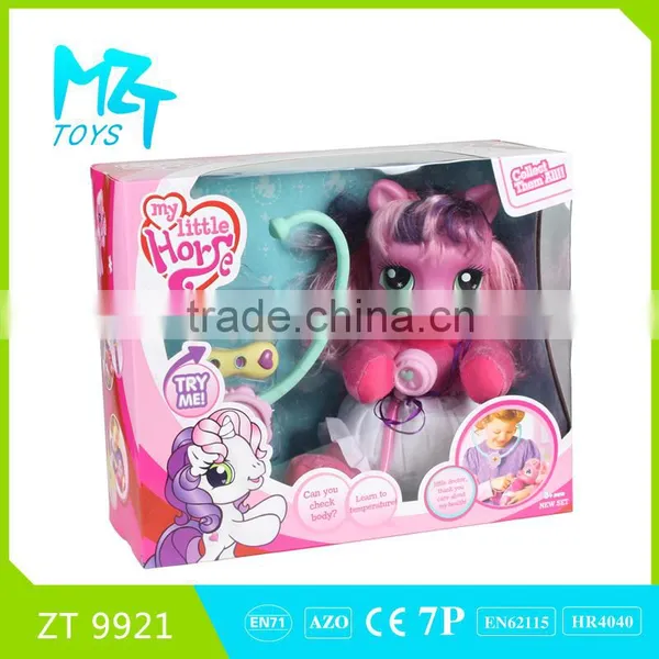 Funny Pony series wadding horse+stethoscope+thermometer toys