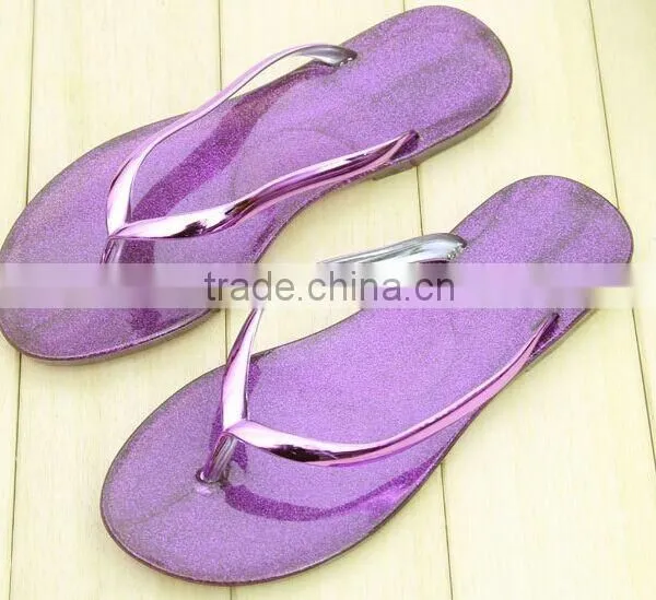 2015 Fashion Crystal Slipper Flat Bottom Beach Slippers Wholesale photo-2