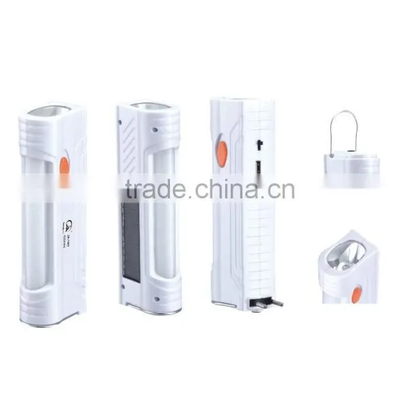 JA-1906 Factory Derect Led Flashlight Multi-function 1W LED Emerg Solar Torch Flashlights With pc Tube Smd Side Light Led