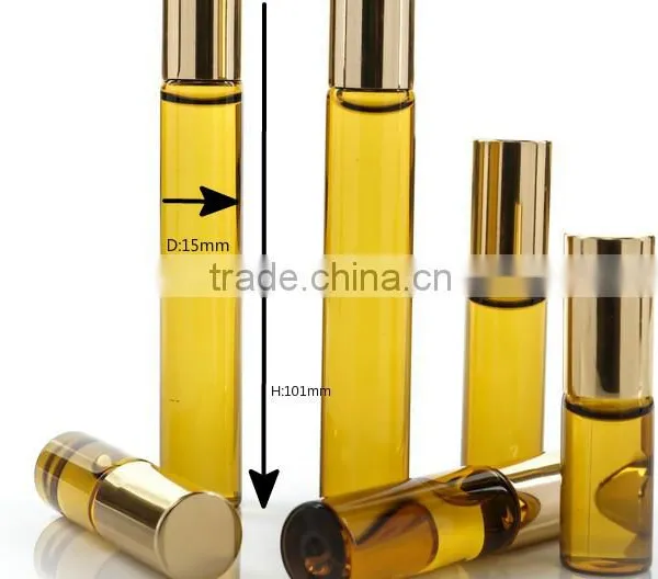 10ml Cobalt Amber Roll on Glass Bottle Walk Bead Glass Bottle With Metal Bead photo-4