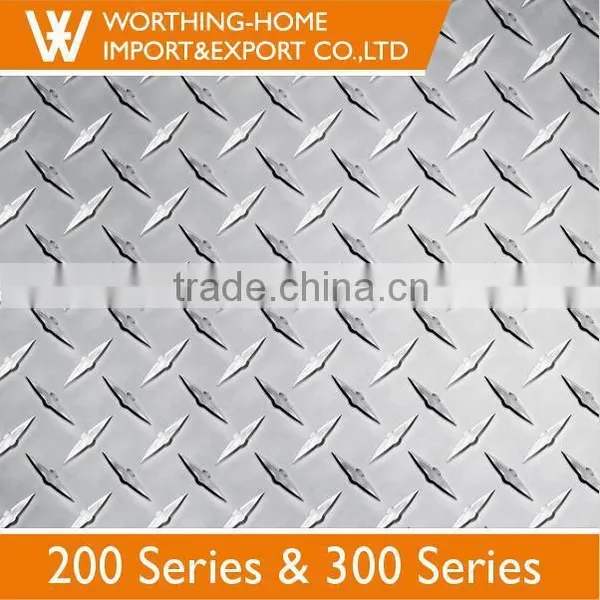 Chequered 201 Stainless Steel Sheet Prices for Stainless Steel Refrigerated Cabinet