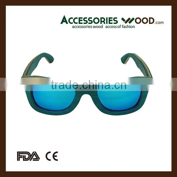 Maple Wood Layered Sunglasses Hot Selling Skateboard Sunglasses photo-2