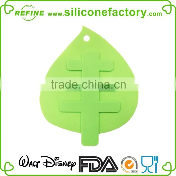 Novelty Creative Food Safety Leaf Shaped Silicone Hot Pot Cooling Coaster photo-3