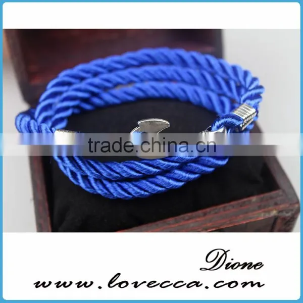 Colorful Rope Handmade Multilayer Anchor Nautical Navy Rope Bracelet photo-2
