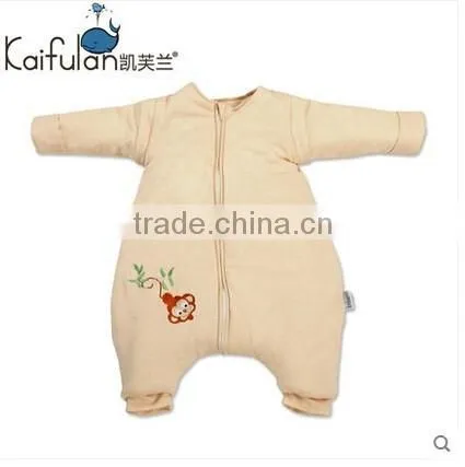 100% Cotton Newborn Infant Baby Anti Kicking Foot Sleeping Bag With Detachable Sleeves for Winter photo-2