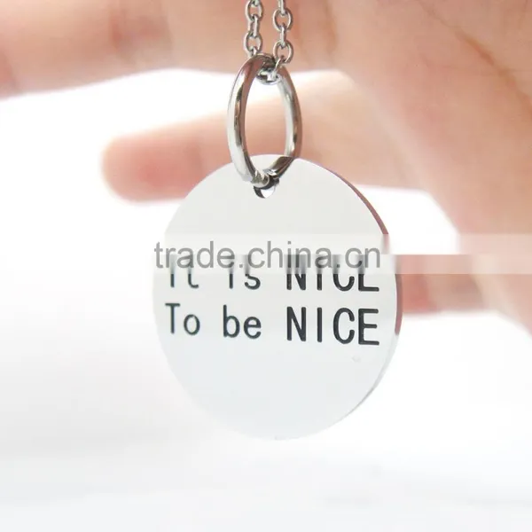 2016 Stainless Steel High Polish Custom Engraved Pendant Wholesale photo-2