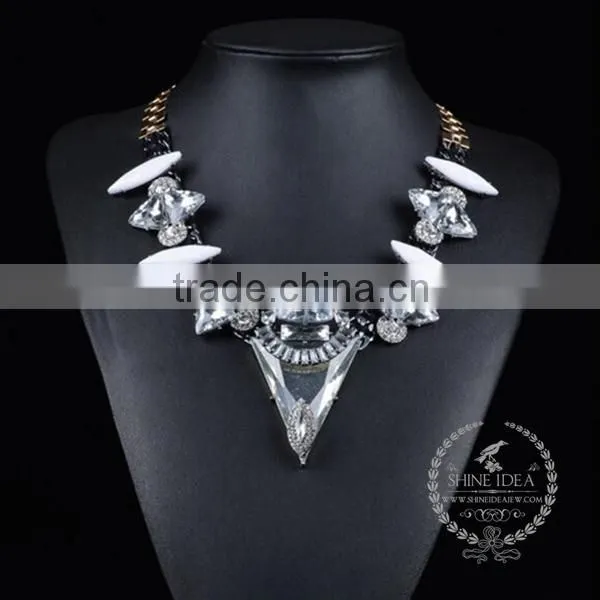 High Quality Vintage Rhinestone Chunky Statement Necklace Tin Alloy Fashion Women Pendant Necklace 6390119 photo-2