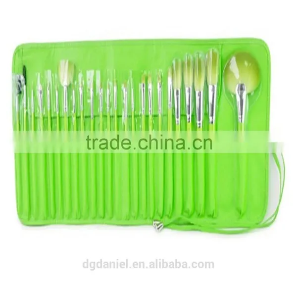 Nice Design Orange 24pcs Synthetic Makeup Brush Set,Hair Brush With Pouch photo-6