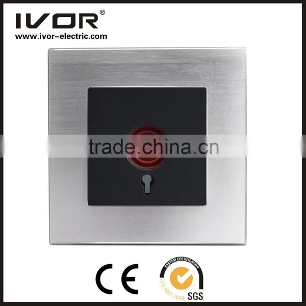 2016 New Design IVOR Aluminum Silver Material Europe Style Illuminated 2 Gang Computer Wall Switch photo-6