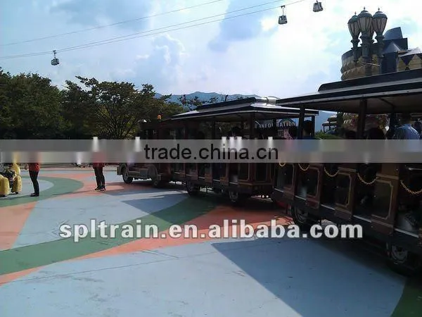 Kids Riding Tourist Trackless Train, Plaza Train, Diesel Road Train photo-4