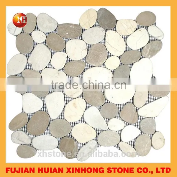 Flat Stone Mixed Pebble Tile, Pebble Tile for Wall Decoration photo-2