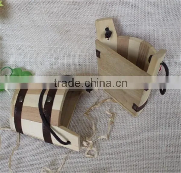 Handmade Semicircle Decorative Art Solid Wooden Mini Ice Buckets photo-3