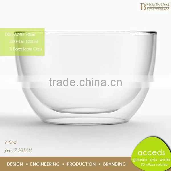 Newest Double Layer Pyrex Glass Icecream Bowl photo-6