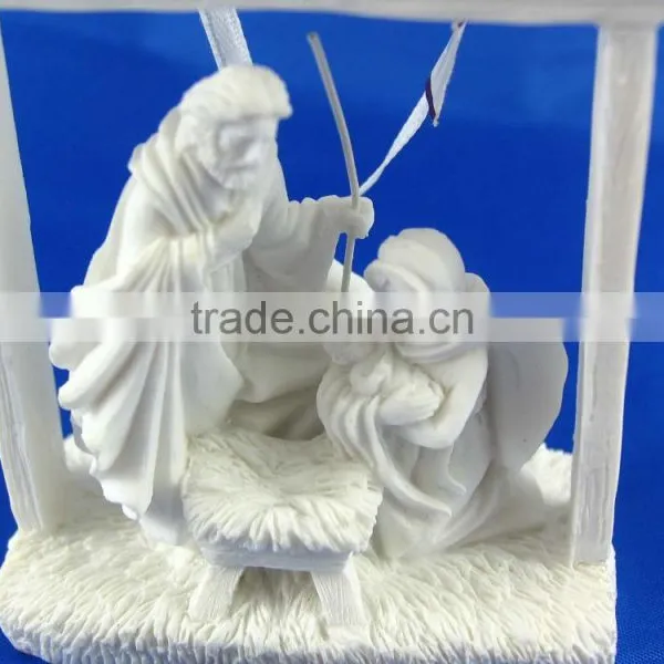 White Christmas Nativity Figures Hanging Ornament Nativity Set photo-3