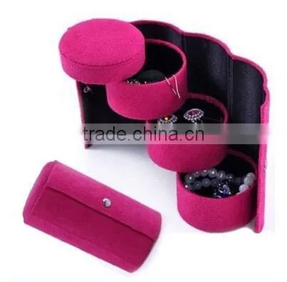 Hot Sale 3-layer Jewelry Box / Colorful Folding Jewelry Storage /High Quality Travel Jewelry Organizer photo-2