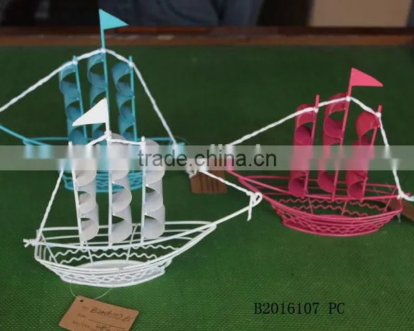 Iron Boat Shape Crafts With Sails for Decoration photo-2