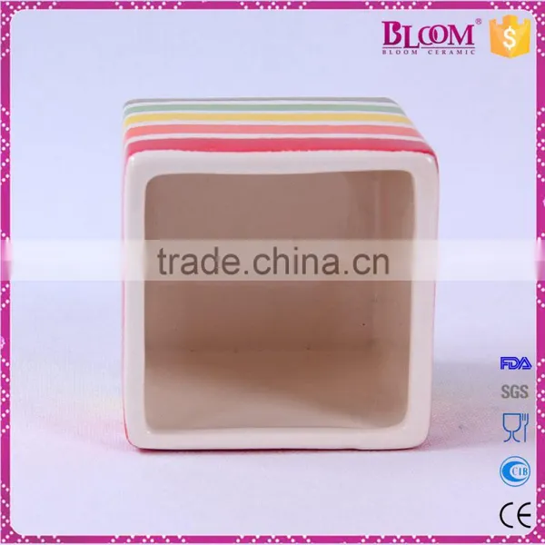 Handmade Square Shape Ceramic Balcony Flower Pots photo-2