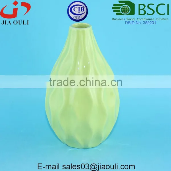 Wave Patterned Glazed Colors Small Cute Blue Ceramic Vases