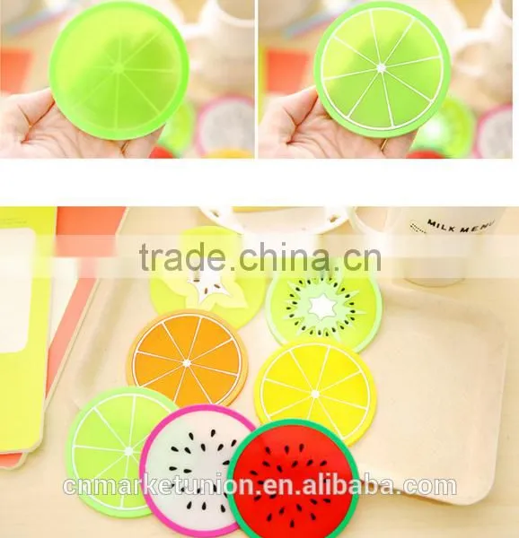 2017 New Hot Fruit Silicone Cup Mat With Good Quality so Cute and Cheap photo-3
