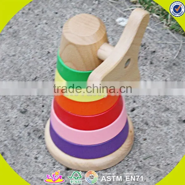 Wholesale Funny Kids Wooden Rainbow Stacking Blocks Toy Wonderful Toddler Wooden Rainbow Stacking Blocks Toy W13D110 photo-4