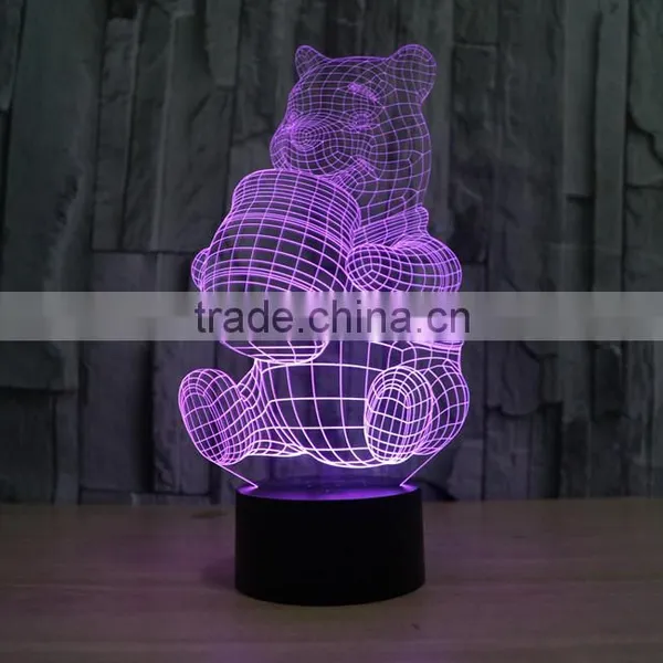 2016 Creative Colorful Touch Panel Round Base Colorful USB 3D Night Light Decoration Light for Christmas Gift photo-2