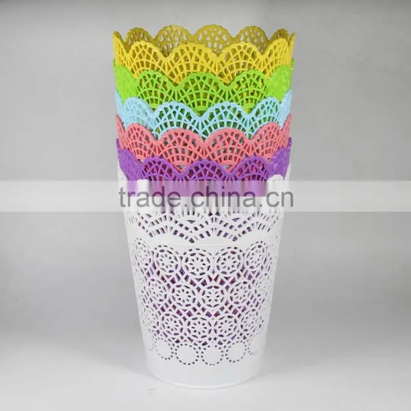 Plastic Round Hollow Out Garbage Bin photo-6