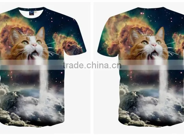 Ebay Hot Sale 3D Animal Printed T Shirts for Men Flash-cat Printed 3D T-Shirts Short Sleeve photo-3