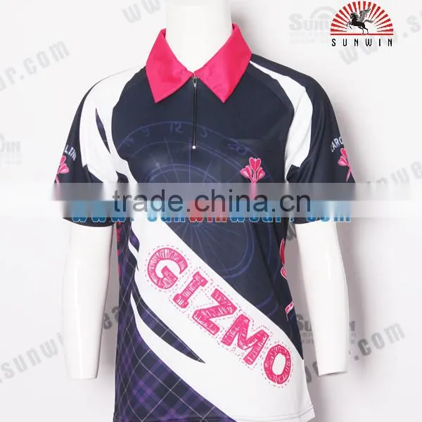 Fashionable Womens Custom Dart Shirt / High Quality Sublimation Beautiful Girls Dart Jersey photo-4