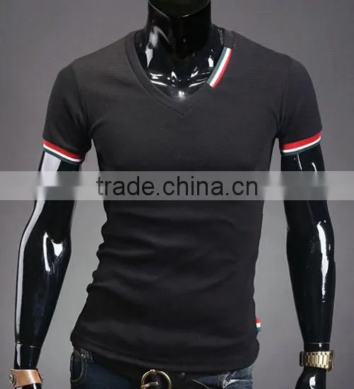 Wholesale Fashion Casual V Neck Men Tshirt Made in China photo-5