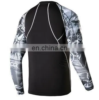 Custom Printed Sublimated Black Mens Rash Guards photo-3