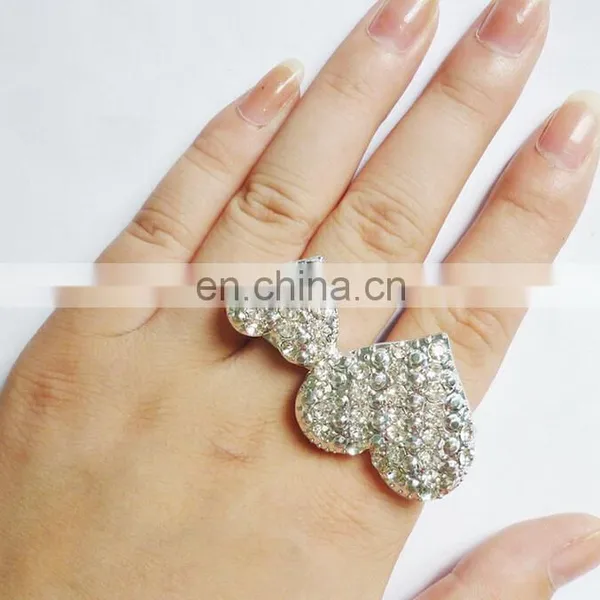 Double Heart Precious Pearl Elastic Ring For Lover photo-3