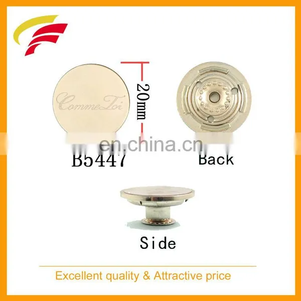 20mm Fashion Zinc Alloy ( Zamak ) Jeans Button , Shank Button With Customized Laser Logo