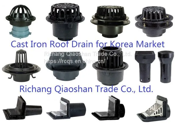 Roof Drain RD-6610 Korea Cast Iron Roof Drain With No-Hub and Thread Outlet for Roof Drainage photo-4